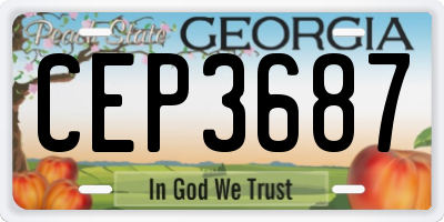 GA license plate CEP3687