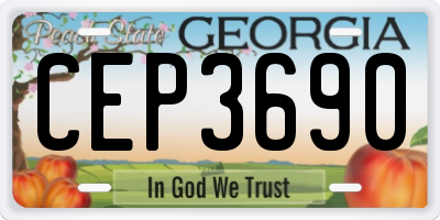 GA license plate CEP3690