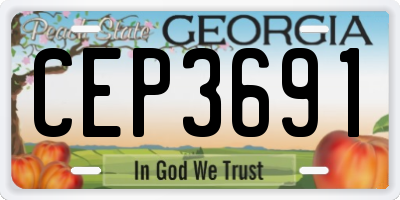 GA license plate CEP3691