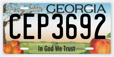 GA license plate CEP3692