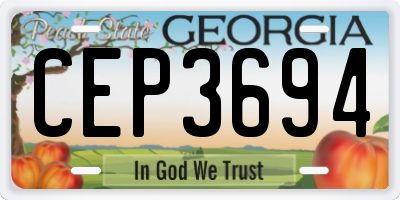 GA license plate CEP3694