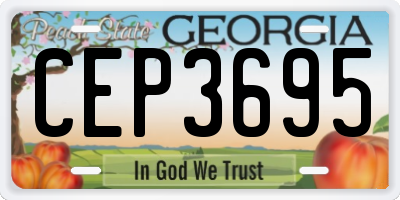 GA license plate CEP3695