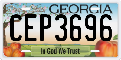 GA license plate CEP3696
