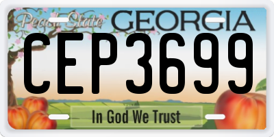 GA license plate CEP3699