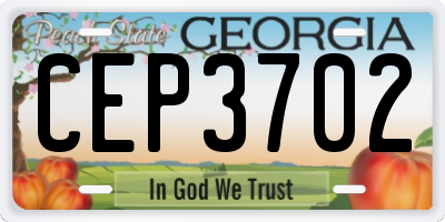GA license plate CEP3702