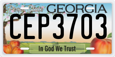 GA license plate CEP3703