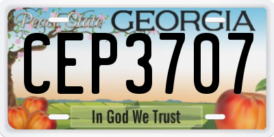GA license plate CEP3707