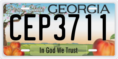 GA license plate CEP3711
