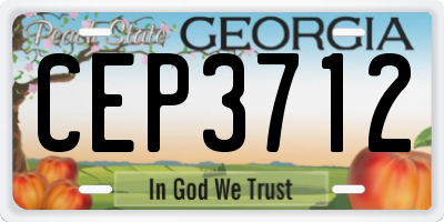 GA license plate CEP3712