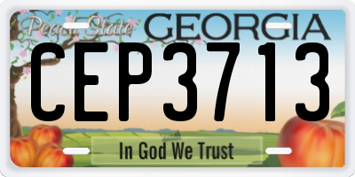 GA license plate CEP3713