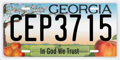 GA license plate CEP3715
