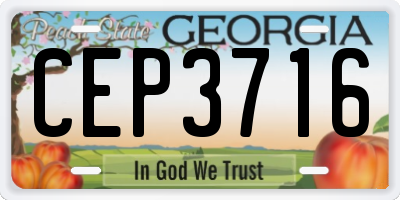 GA license plate CEP3716