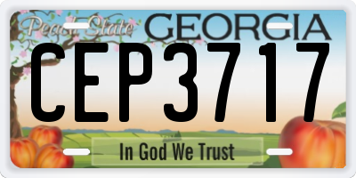 GA license plate CEP3717
