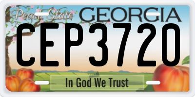 GA license plate CEP3720