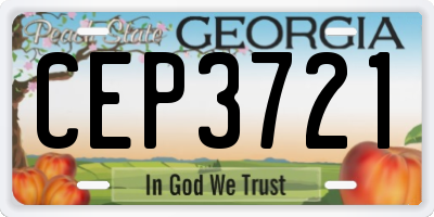 GA license plate CEP3721