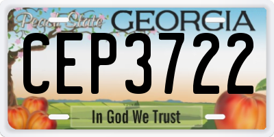 GA license plate CEP3722