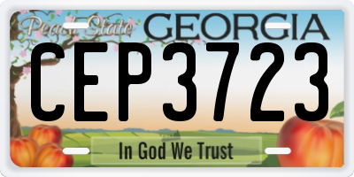 GA license plate CEP3723