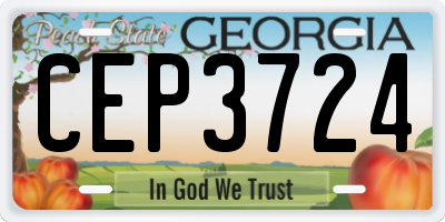 GA license plate CEP3724