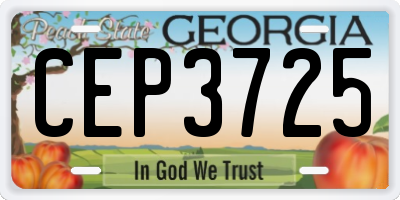 GA license plate CEP3725