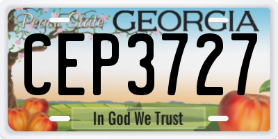 GA license plate CEP3727