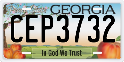 GA license plate CEP3732