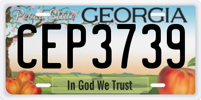GA license plate CEP3739