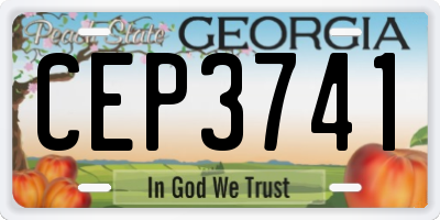 GA license plate CEP3741
