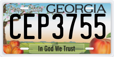 GA license plate CEP3755