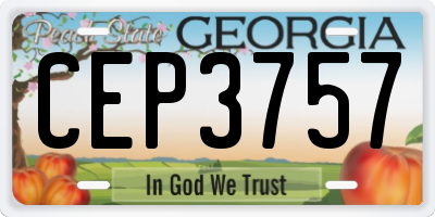 GA license plate CEP3757