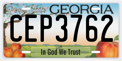 GA license plate CEP3762