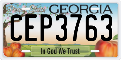 GA license plate CEP3763
