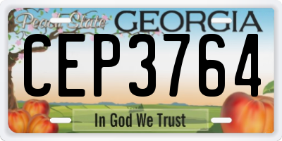 GA license plate CEP3764
