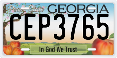 GA license plate CEP3765