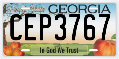GA license plate CEP3767