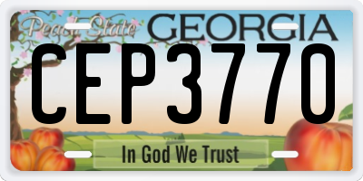 GA license plate CEP3770