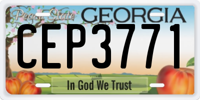 GA license plate CEP3771