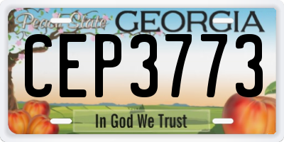 GA license plate CEP3773
