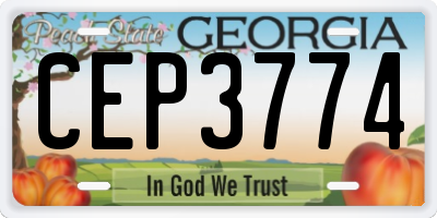 GA license plate CEP3774