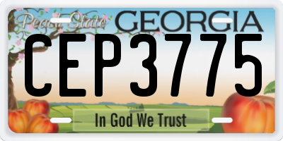 GA license plate CEP3775