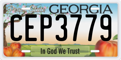 GA license plate CEP3779