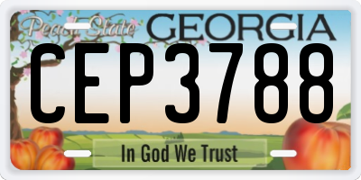 GA license plate CEP3788