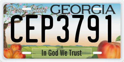 GA license plate CEP3791