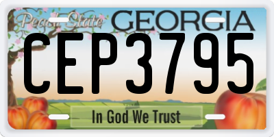GA license plate CEP3795