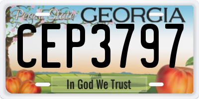 GA license plate CEP3797