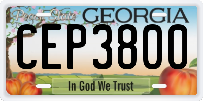 GA license plate CEP3800