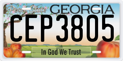GA license plate CEP3805
