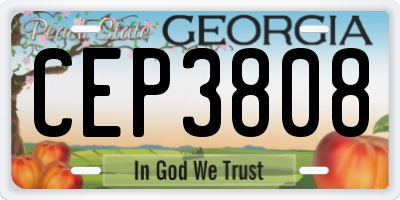 GA license plate CEP3808