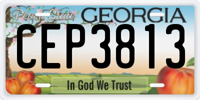 GA license plate CEP3813