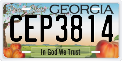 GA license plate CEP3814