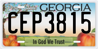 GA license plate CEP3815
